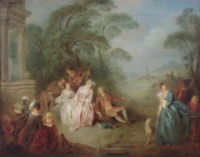 Gathering in a Park by Jean Baptiste Joseph Pater